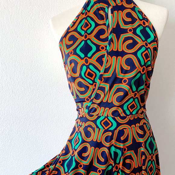 Groovy  Romper Playsuit Halter Top Jumper Open Back Festival Fashion Funky | M L - Picture 4 of 9